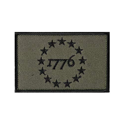 1776 Patriot Tactical Morale Patch Milltary bestickte Applikation Verschluss Klettverschluss Klettverschluss Emblem (Armeegrün) von FRTKK
