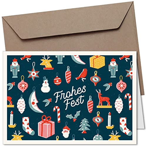 20x Weihnachtskarten & Umschläge, Motiv: Weihnachtsschmuck, Premium Klappkarten B6, privat & geschäftlich 20x Weihnachtskarten & Umschläge, Motiv: Weihnachtsschmuck, Premium Klappkarten B6, privat & geschäftlich von FRUITPRINTS