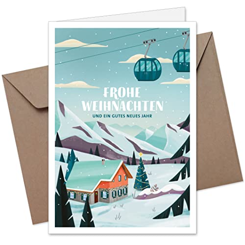 20x Weihnachtskarten & Umschläge, Motiv: Winterhütte, Premium Klappkarten B6, privat & geschäftlich 20x Weihnachtskarten & Umschläge, Motiv: Winterhütte, Premium Klappkarten B6, privat & geschäftlich von FRUITPRINTS