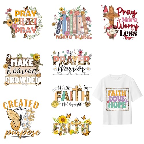 Christliches Kreuz-Bügelbild, 9 Stück, christlicher Glaube, Bügelbilder für T-Shirts, Bibel, DTF, Wärmetransfer, Vinyl, Bibelvers, Aufkleber für Kleidung, Taschen, Kleidung, Kissen, DIY Handwerk Christliches Kreuz-Bügelbild, 9 Stück, christlicher Glaube, Bügelbilder für T-Shirts, Bibel, DTF, Wärmetransfer, Vinyl, Bibelvers, Aufkleber für Kleidung, Taschen, Kleidung, Kissen, DIY Handwerk von FSADASY