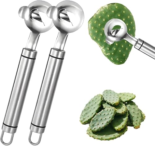 3/5er-Pack Kaktusschällöffel, Kaktusschäler aus Edelstahl mit langem Griff und Loch, geeignet zum Kochen von Küchengeräten, Multifunktions-Schälwerkzeug 3/5er-Pack Kaktusschällöffel, Kaktusschäler aus Edelstahl mit langem Griff und Loch, geeignet zum Kochen von Küchengeräten, Multifunktions-Schälwerkzeug von FSAZSVBT