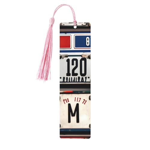 Altes Nummernschild, Holz-Lesezeichen, Basteln, Hängeetiketten, Ornamente, rechteckige Lesezeichen mit Löchern und Seilen Altes Nummernschild, Holz-Lesezeichen, Basteln, Hängeetiketten, Ornamente, rechteckige Lesezeichen mit Löchern und Seilen von FSCEV