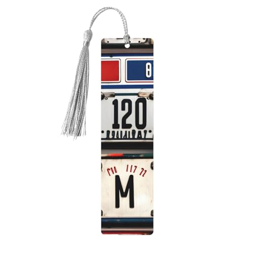 Altes Nummernschild, Holz-Lesezeichen, Basteln, Hängeetiketten, Ornamente, rechteckige Lesezeichen mit Löchern und Seilen Altes Nummernschild, Holz-Lesezeichen, Basteln, Hängeetiketten, Ornamente, rechteckige Lesezeichen mit Löchern und Seilen von FSCEV
