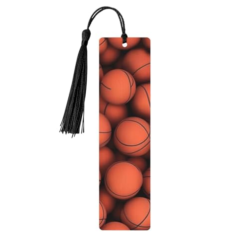 Basketball-Lesezeichen aus Holz, zum Aufhängen, Ornamente, rechteckig, mit Löchern und Seilen, Orange Basketball-Lesezeichen aus Holz, zum Aufhängen, Ornamente, rechteckig, mit Löchern und Seilen, Orange von FSCEV