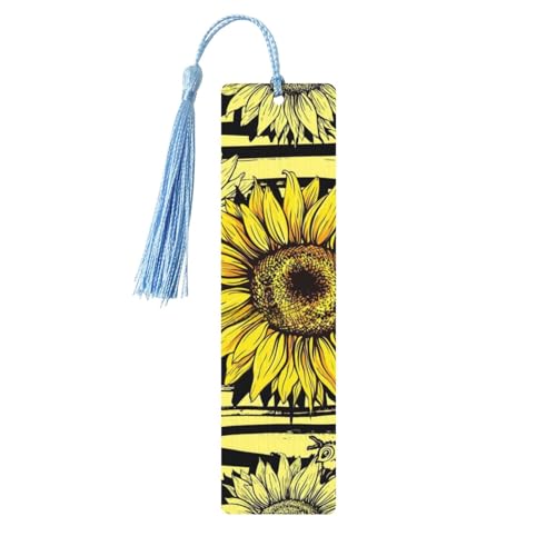 Bienen Sunflowe Holz-Lesezeichen Handwerk hängende Tags Ornamente rechteckige Lesezeichen mit Löchern und Seilen Bienen Sunflowe Holz-Lesezeichen Handwerk hängende Tags Ornamente rechteckige Lesezeichen mit Löchern und Seilen von FSCEV