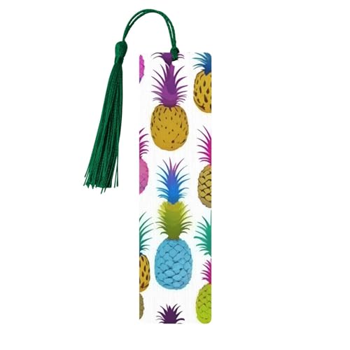 Bunte Ananas-Lesezeichen aus Holz, zum Aufhängen, Ornamente, rechteckige Lesezeichen mit Löchern und Seilen Bunte Ananas-Lesezeichen aus Holz, zum Aufhängen, Ornamente, rechteckige Lesezeichen mit Löchern und Seilen von FSCEV