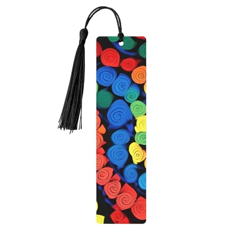 Bunte Blumen Holz-Lesezeichen zum Aufhängen, Ornamente, rechteckige Lesezeichen mit Löchern und Seilen Bunte Blumen Holz-Lesezeichen zum Aufhängen, Ornamente, rechteckige Lesezeichen mit Löchern und Seilen von FSCEV
