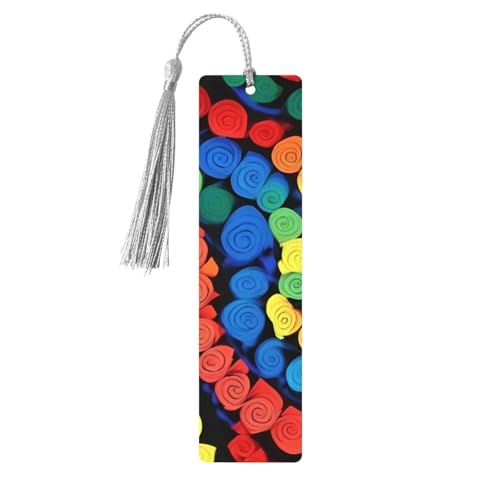 Bunte Blumen Holz-Lesezeichen zum Aufhängen, Ornamente, rechteckige Lesezeichen mit Löchern und Seilen Bunte Blumen Holz-Lesezeichen zum Aufhängen, Ornamente, rechteckige Lesezeichen mit Löchern und Seilen von FSCEV