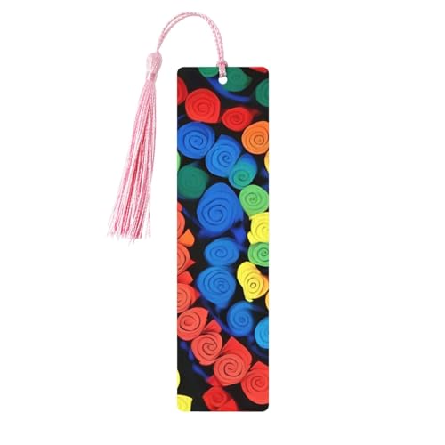 Bunte Blumen Holz-Lesezeichen zum Aufhängen, Ornamente, rechteckige Lesezeichen mit Löchern und Seilen Bunte Blumen Holz-Lesezeichen zum Aufhängen, Ornamente, rechteckige Lesezeichen mit Löchern und Seilen von FSCEV