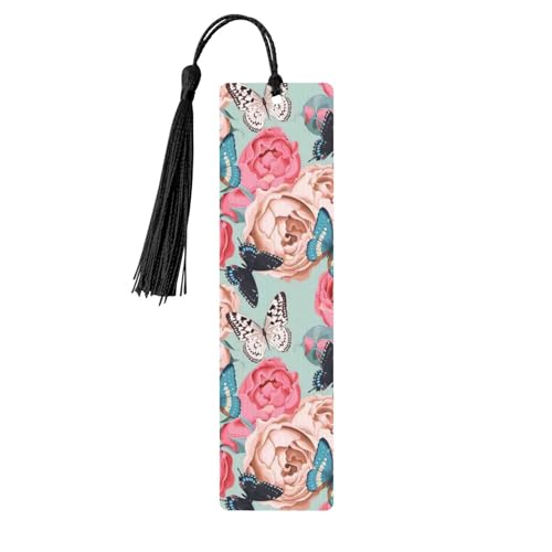 Bunte Blumen Holz-Lesezeichen zum Aufhängen, Ornamente, rechteckige Lesezeichen mit Löchern und Seilen Bunte Blumen Holz-Lesezeichen zum Aufhängen, Ornamente, rechteckige Lesezeichen mit Löchern und Seilen von FSCEV