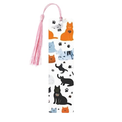 Cartoon-Lesezeichen Katze und Hund, Holz, zum Aufhängen, Ornamente, rechteckige Lesezeichen mit Löchern und Seilen Cartoon-Lesezeichen Katze und Hund, Holz, zum Aufhängen, Ornamente, rechteckige Lesezeichen mit Löchern und Seilen von FSCEV