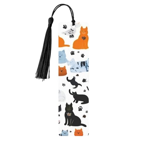Cartoon-Lesezeichen Katze und Hund, Holz, zum Aufhängen, Ornamente, rechteckige Lesezeichen mit Löchern und Seilen Cartoon-Lesezeichen Katze und Hund, Holz, zum Aufhängen, Ornamente, rechteckige Lesezeichen mit Löchern und Seilen von FSCEV