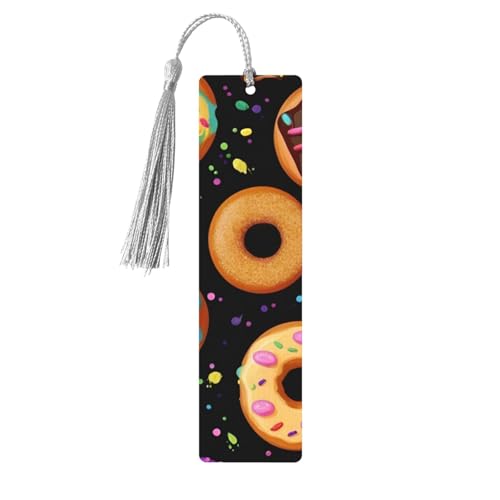Donut-Lesezeichen aus Holz, zum Aufhängen, Ornamente, rechteckige Lesezeichen mit Löchern und Seilen Donut-Lesezeichen aus Holz, zum Aufhängen, Ornamente, rechteckige Lesezeichen mit Löchern und Seilen von FSCEV