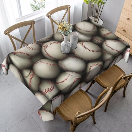 FSCEV Baseball-Tischdecke, rechteckig, für Küche, Esszimmer, Innen- und Außenbereich von FSCEV