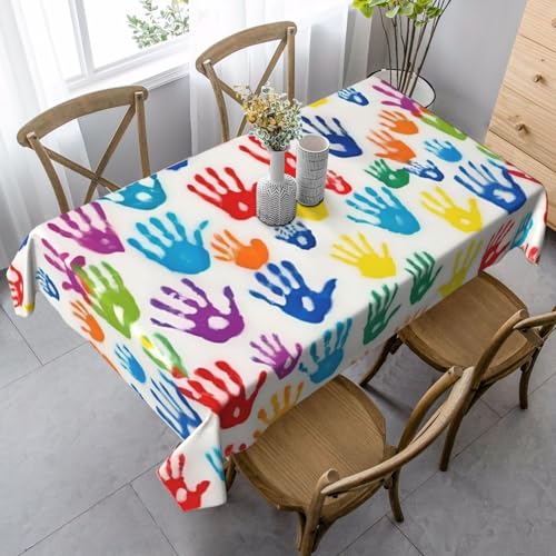 FSCEV Bunte Handformen, Tischdecke, rechteckig, für Küche, Esszimmer, Innen- und Außenbereich FSCEV Bunte Handformen, Tischdecke, rechteckig, für Küche, Esszimmer, Innen- und Außenbereich von FSCEV