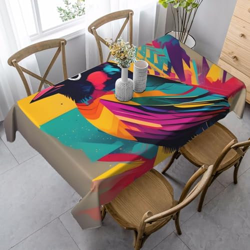 FSCEV Bunte Vogel-Tischdecke, rechteckig, Schutz, Küche, Esszimmer, Innen- und Außendekoration von FSCEV
