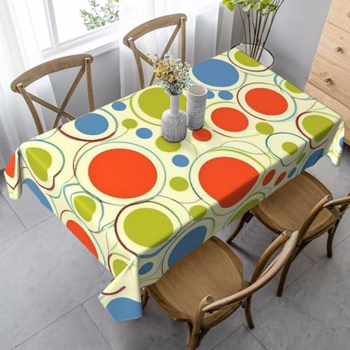 FSCEV Bunte abstrakte Retro-Tischdecke, rechteckig, Schutz, Küche, Esszimmer, Innen- und Außendekoration von FSCEV