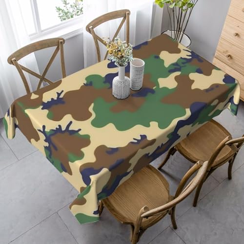 FSCEV Tischdecke, Militär-Design, rechteckig, für Küche, Esszimmer, Innen- und Außenbereich, Grün von FSCEV