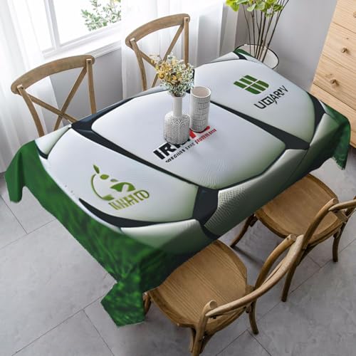 FSCEV Tischdecke, Motiv: Fußball, rechteckig, für Küche, Esszimmer, Innen- und Außenbereich, Weiß FSCEV Tischdecke, Motiv: Fußball, rechteckig, für Küche, Esszimmer, Innen- und Außenbereich, Weiß von FSCEV