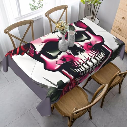 FSCEV Tischdecke, Motiv: Rosen, Totenkopf, rechteckig, für Küche, Esszimmer, Innen- und Außenbereich FSCEV Tischdecke, Motiv: Rosen, Totenkopf, rechteckig, für Küche, Esszimmer, Innen- und Außenbereich von FSCEV
