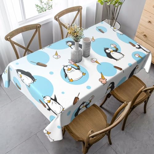 FSCEV Tischdecke, Motiv: niedliche Pinguine, rechteckig, für Küche, Esszimmer, Innen- und Außenbereich von FSCEV