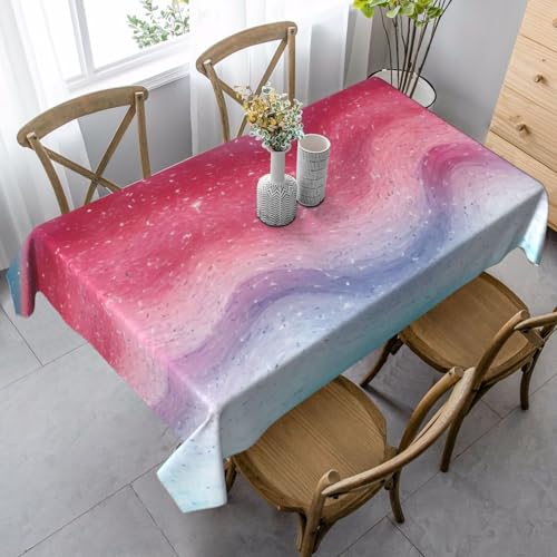 FSCEV Tischdecke, rechteckig, für Küche, Esszimmer, Innen- und Außenbereich, Blau / Rot / Violett von FSCEV