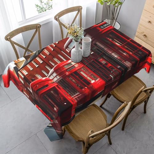 FSCEV Tischdecke, rechteckig, für Küche, Esszimmer, Innen- und Außenbereich, Rot von FSCEV