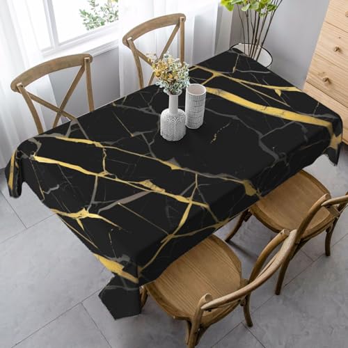 FSCEV Tischdecke, rechteckig, für Küche, Esszimmer, Innen- und Außenbereich, goldfarben / Schwarz FSCEV Tischdecke, rechteckig, für Küche, Esszimmer, Innen- und Außenbereich, goldfarben / Schwarz von FSCEV