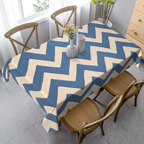 FSCEV Tischdecke, rechteckig, gestreift, für Küche, Esszimmer, Innen- und Außenbereich, Blau / Beige FSCEV Tischdecke, rechteckig, gestreift, für Küche, Esszimmer, Innen- und Außenbereich, Blau / Beige von FSCEV