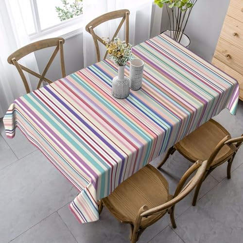 FSCEV Tischdecke, rechteckig, gestreift, für Küche, Esszimmer, Innen- und Außenbereich von FSCEV