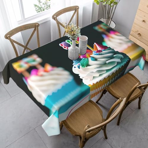 FSCEV Tischdecke mit Aufschrift "Happy Birthday", rechteckig, für Küche, Esszimmer, Innen- und Außenbereich von FSCEV