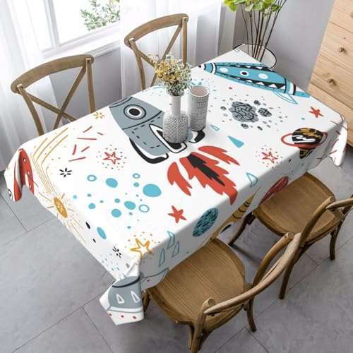 FSCEV Tischdecke mit Cartoon-Raketen, rechteckig, für Küche, Esszimmer, Innen- und Außenbereich FSCEV Tischdecke mit Cartoon-Raketen, rechteckig, für Küche, Esszimmer, Innen- und Außenbereich von FSCEV