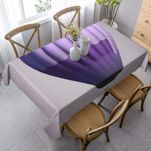 FSCEV Tischdecke mit Heißluftballon, rechteckig, für Küche, Esszimmer, Innen- und Außenbereich, Lavendelfarben von FSCEV