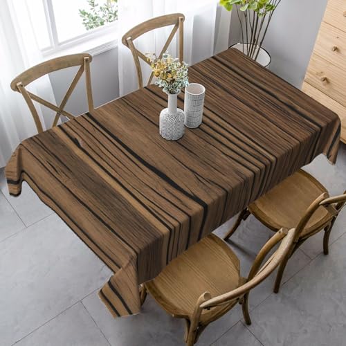 FSCEV Tischdecke mit Holzmaserung, rechteckig, für Küche, Esszimmer, Innen- und Außenbereich von FSCEV