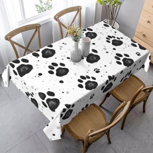 FSCEV Tischdecke mit Hundepfotenmuster, rechteckig, für Küche, Esszimmer, Innen- und Außenbereich von FSCEV