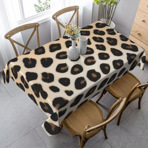 FSCEV Tischdecke mit Leopardenmuster, rechteckig, für Küche, Esszimmer, Innen- und Außenbereich von FSCEV