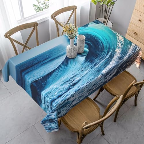 FSCEV Tischdecke mit Meereswelle, rechteckig, für Küche, Esszimmer, Innen- und Außenbereich FSCEV Tischdecke mit Meereswelle, rechteckig, für Küche, Esszimmer, Innen- und Außenbereich von FSCEV