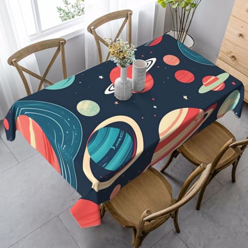 FSCEV Tischdecke mit Planetenmotiv, rechteckig, für Küche, Esszimmer, Innen- und Außenbereich von FSCEV