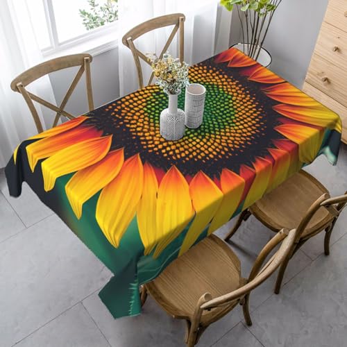 FSCEV Tischdecke mit Regenbogen-Sonnenblumen, rechteckig, für Küche, Esszimmer, Innen- und Außenbereich FSCEV Tischdecke mit Regenbogen-Sonnenblumen, rechteckig, für Küche, Esszimmer, Innen- und Außenbereich von FSCEV