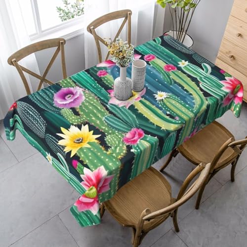 FSCEV Tischdecke mit blühendem Kaktus, rechteckig, für Küche, Esszimmer, Innen- und Außenbereich FSCEV Tischdecke mit blühendem Kaktus, rechteckig, für Küche, Esszimmer, Innen- und Außenbereich von FSCEV