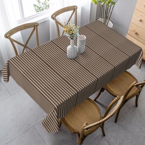 FSCEV Tischdecke mit braunen Streifen, rechteckig, für Küche, Esszimmer, Innen- und Außenbereich FSCEV Tischdecke mit braunen Streifen, rechteckig, für Küche, Esszimmer, Innen- und Außenbereich von FSCEV