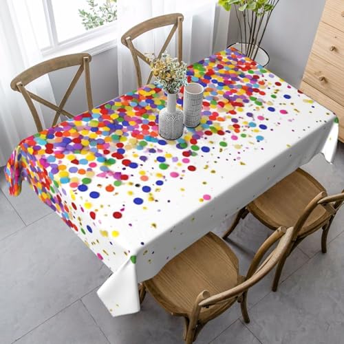FSCEV Tischdecke mit farbigen Punkten, rechteckig, für Küche, Esszimmer, Innen- und Außenbereich FSCEV Tischdecke mit farbigen Punkten, rechteckig, für Küche, Esszimmer, Innen- und Außenbereich von FSCEV