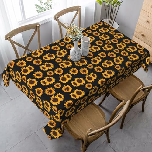 FSCEV Tischdecke mit goldenen Sonnenblumen, rechteckig, für Küche, Esszimmer, Innen- und Außenbereich FSCEV Tischdecke mit goldenen Sonnenblumen, rechteckig, für Küche, Esszimmer, Innen- und Außenbereich von FSCEV