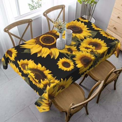 FSCEV Tischdecke mit goldenen Sonnenblumen, rechteckig, für Küche, Esszimmer, Innen- und Außenbereich FSCEV Tischdecke mit goldenen Sonnenblumen, rechteckig, für Küche, Esszimmer, Innen- und Außenbereich von FSCEV