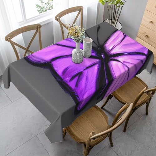 FSCEV Tischdecke mit violetten Schmetterlingen, rechteckig, für Küche, Esszimmer, Innen- und Außenbereich FSCEV Tischdecke mit violetten Schmetterlingen, rechteckig, für Küche, Esszimmer, Innen- und Außenbereich von FSCEV