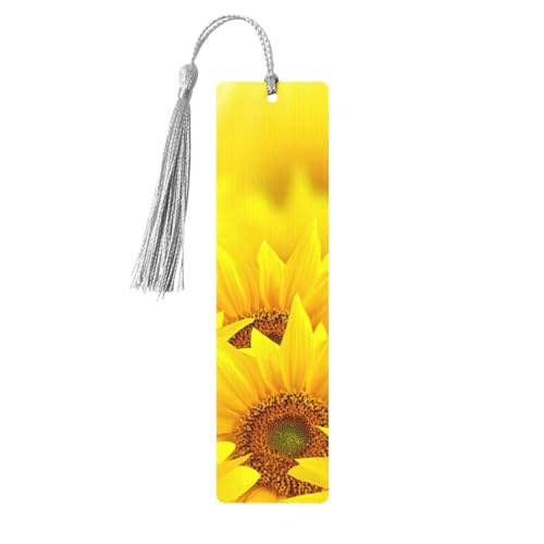 Gelbe Sonnenblumen-Holz-Lesezeichen zum Aufhängen, Ornamente, rechteckige Lesezeichen mit Löchern und Seilen Gelbe Sonnenblumen-Holz-Lesezeichen zum Aufhängen, Ornamente, rechteckige Lesezeichen mit Löchern und Seilen von FSCEV