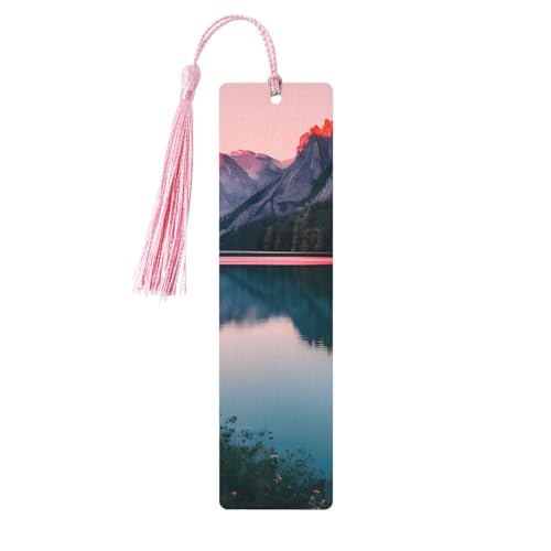 Holz-Lesezeichen See und Sonnenuntergang, zum Basteln, hängende Etiketten, Ornamente, rechteckige Lesezeichen mit Löchern und Seilen Holz-Lesezeichen See und Sonnenuntergang, zum Basteln, hängende Etiketten, Ornamente, rechteckige Lesezeichen mit Löchern und Seilen von FSCEV
