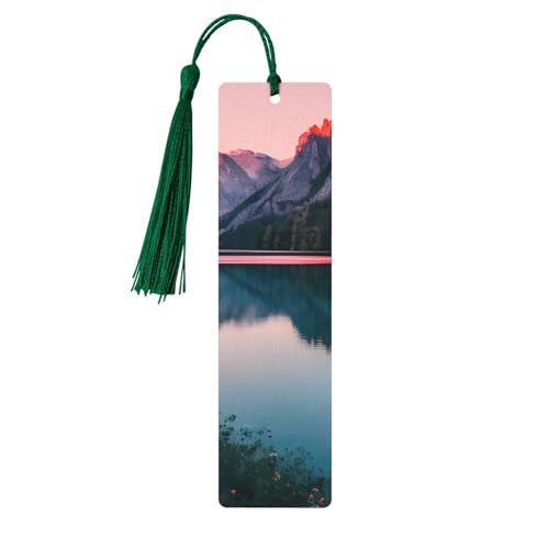 Holz-Lesezeichen See und Sonnenuntergang, zum Basteln, hängende Etiketten, Ornamente, rechteckige Lesezeichen mit Löchern und Seilen Holz-Lesezeichen See und Sonnenuntergang, zum Basteln, hängende Etiketten, Ornamente, rechteckige Lesezeichen mit Löchern und Seilen von FSCEV