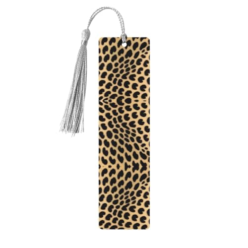 Holz-Lesezeichen mit Leopardenmuster, zum Aufhängen, Ornamente, rechteckige Lesezeichen mit Löchern und Seilen Holz-Lesezeichen mit Leopardenmuster, zum Aufhängen, Ornamente, rechteckige Lesezeichen mit Löchern und Seilen von FSCEV