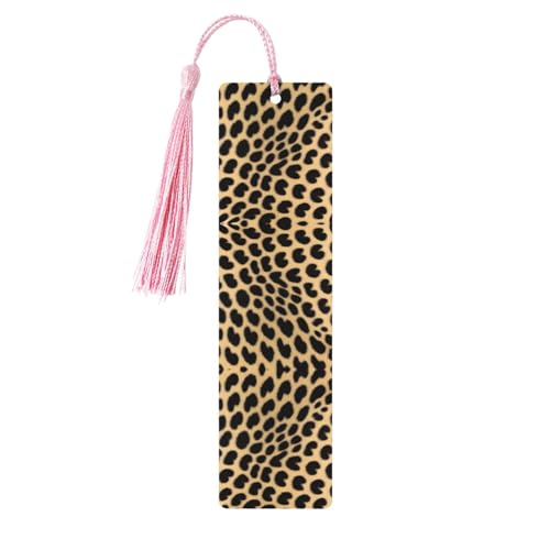 Holz-Lesezeichen mit Leopardenmuster, zum Aufhängen, Ornamente, rechteckige Lesezeichen mit Löchern und Seilen Holz-Lesezeichen mit Leopardenmuster, zum Aufhängen, Ornamente, rechteckige Lesezeichen mit Löchern und Seilen von FSCEV